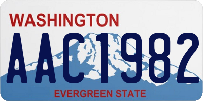 WA license plate AAC1982
