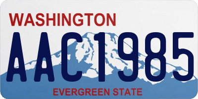 WA license plate AAC1985