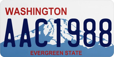 WA license plate AAC1988