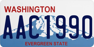 WA license plate AAC1990