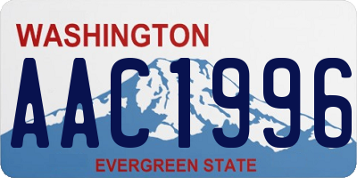 WA license plate AAC1996