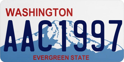 WA license plate AAC1997