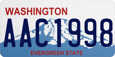 WA license plate AAC1998