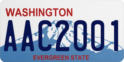 WA license plate AAC2001