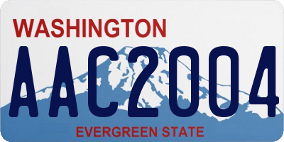 WA license plate AAC2004