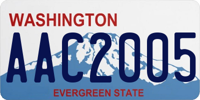 WA license plate AAC2005