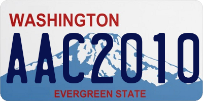 WA license plate AAC2010