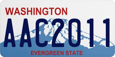 WA license plate AAC2011