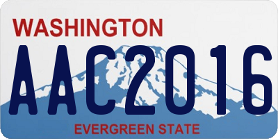 WA license plate AAC2016