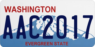 WA license plate AAC2017