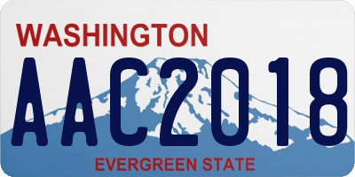 WA license plate AAC2018