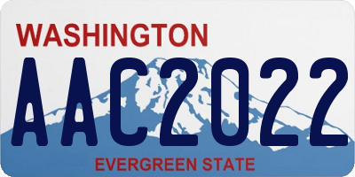 WA license plate AAC2022