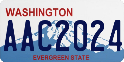 WA license plate AAC2024