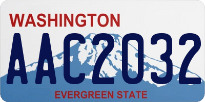 WA license plate AAC2032