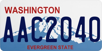 WA license plate AAC2040