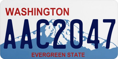 WA license plate AAC2047
