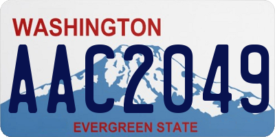 WA license plate AAC2049