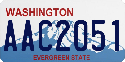 WA license plate AAC2051