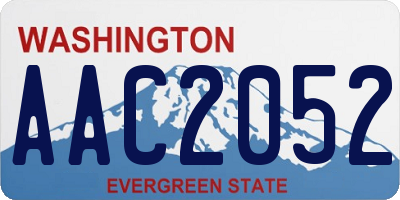 WA license plate AAC2052
