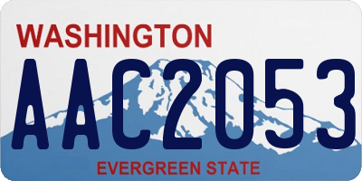 WA license plate AAC2053