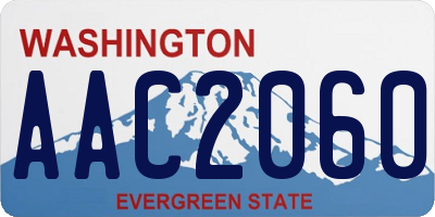 WA license plate AAC2060