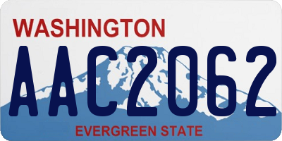 WA license plate AAC2062