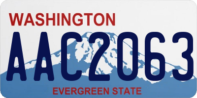 WA license plate AAC2063