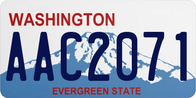WA license plate AAC2071