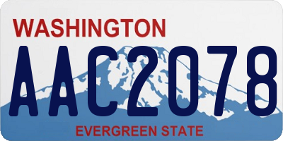 WA license plate AAC2078