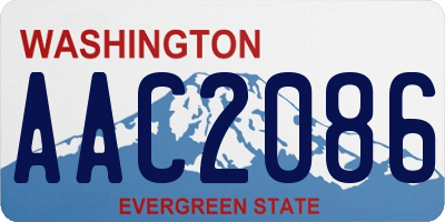 WA license plate AAC2086