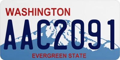WA license plate AAC2091