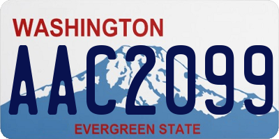 WA license plate AAC2099