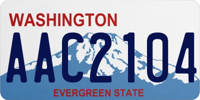 WA license plate AAC2104