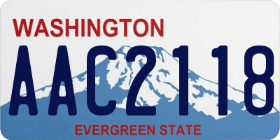 WA license plate AAC2118