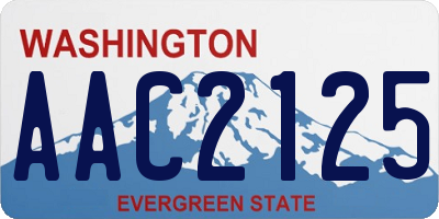 WA license plate AAC2125