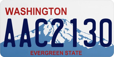 WA license plate AAC2130