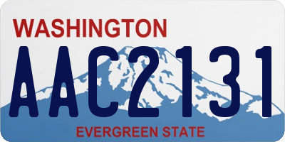 WA license plate AAC2131