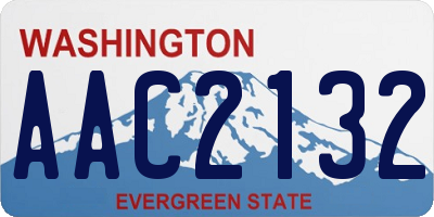 WA license plate AAC2132