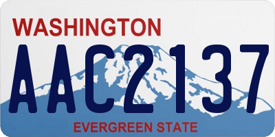 WA license plate AAC2137