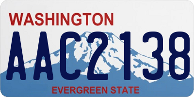 WA license plate AAC2138