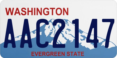 WA license plate AAC2147
