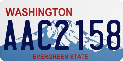 WA license plate AAC2158