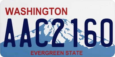 WA license plate AAC2160