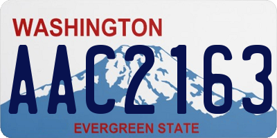 WA license plate AAC2163