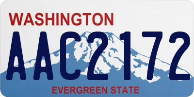 WA license plate AAC2172