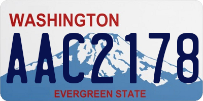 WA license plate AAC2178