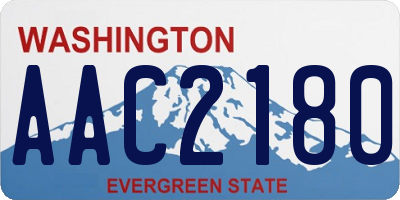 WA license plate AAC2180