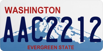 WA license plate AAC2212