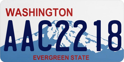 WA license plate AAC2218