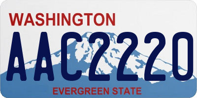 WA license plate AAC2220